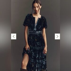 NWT Anthropologie The Somerset Velvet Maxi Dress Size M